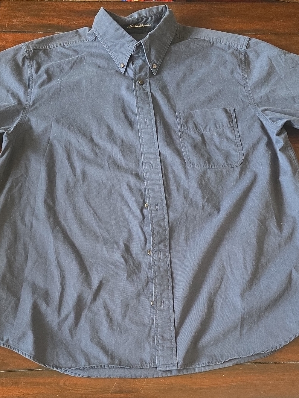 Eddie Bauer Classic Button-Down Shirt in Navy Size XL